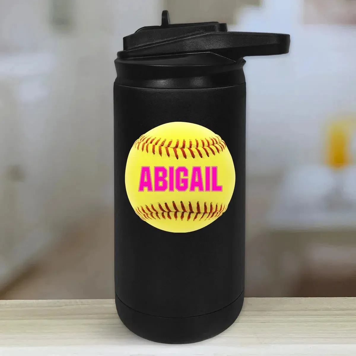 Personalized Kids Water Bottle Tumblers - Softball