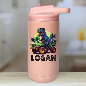 Personalized Kids Water Bottle Tumblers - T-Rex Truck