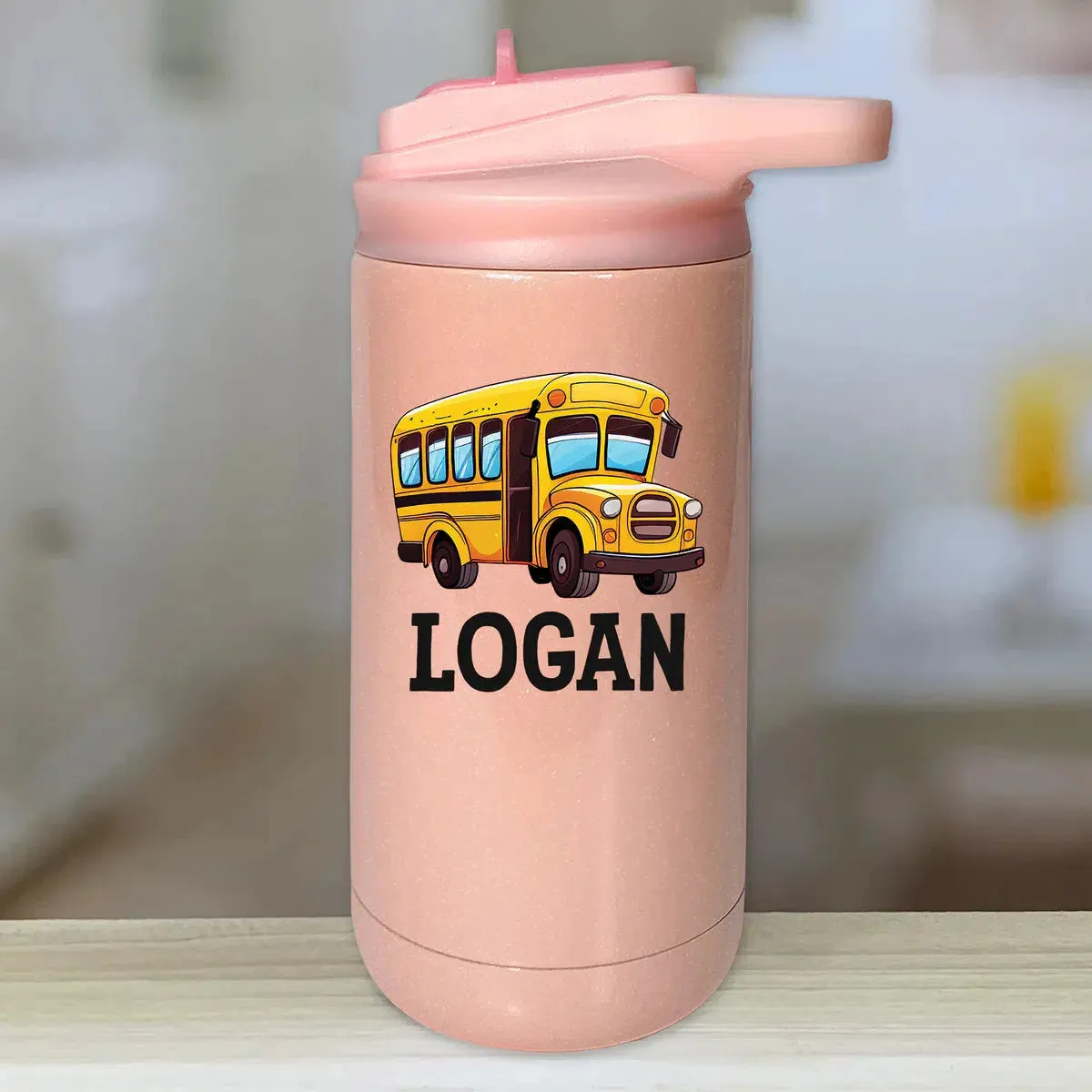 Personalized Water Bottle Tumblers -  School Bus