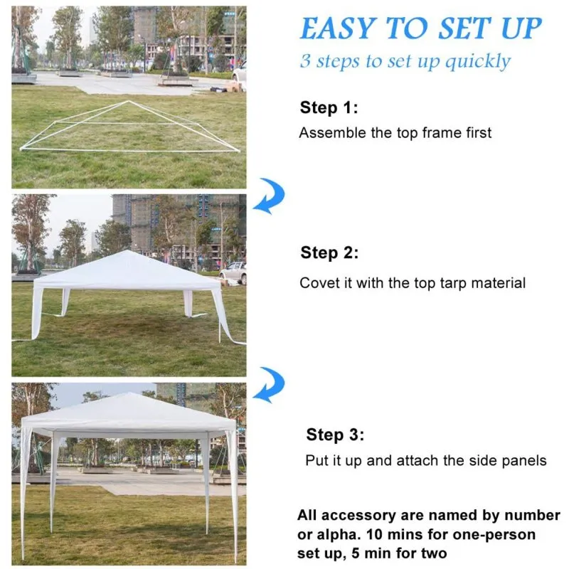 Portable 10'x 10' Wall Canopy Gazebo