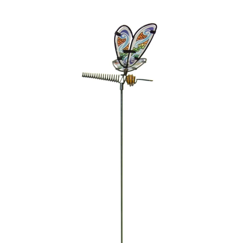 Primus 79cm Blue Glass Dragonfly Stake