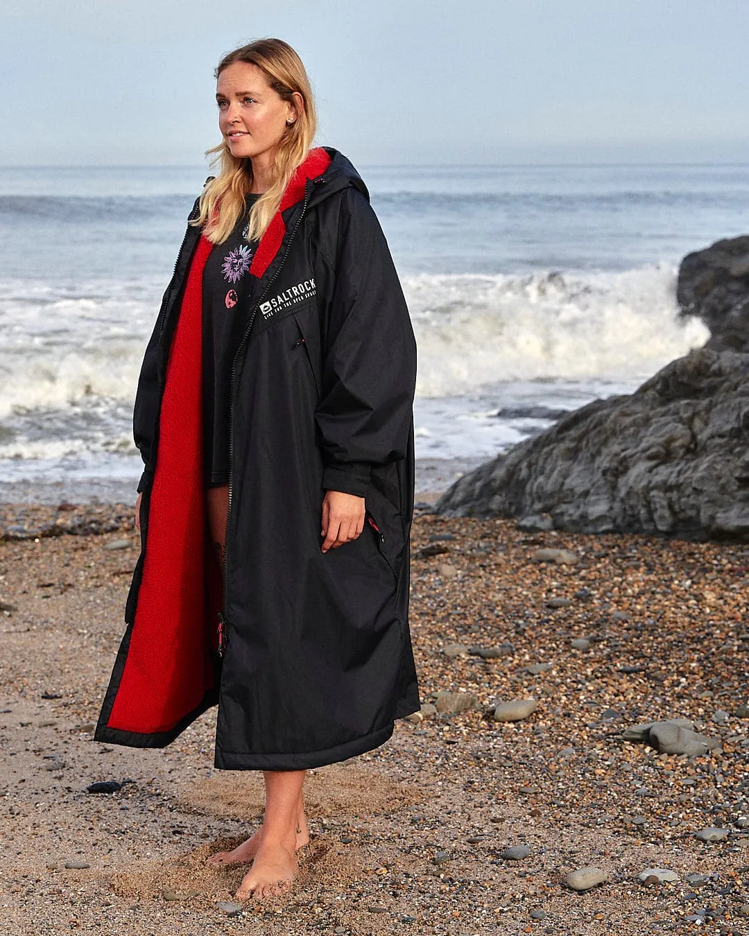 Recycled Changing Robe - Black/Red