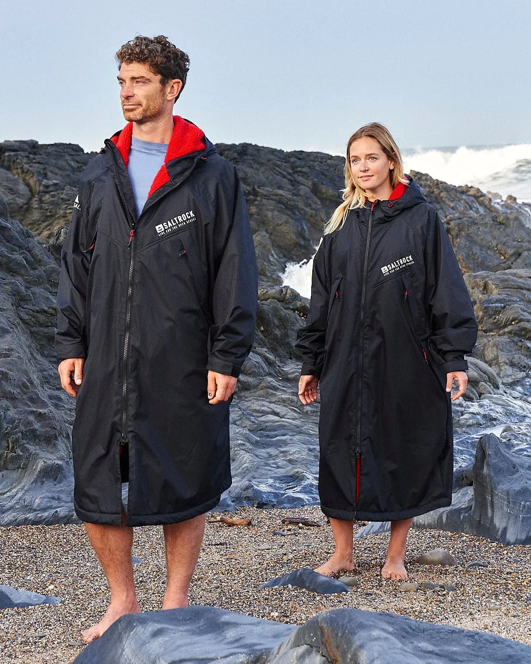 Recycled Changing Robe - Black/Red