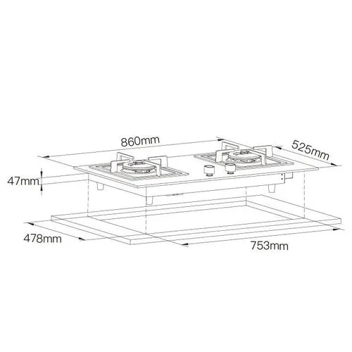 ROBAM 老板 Hundred-Holes Burning Fire B291 2 Burners Cooktop