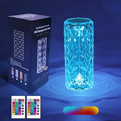 Rose Diamond Table Lamp Rechargeable With Remote