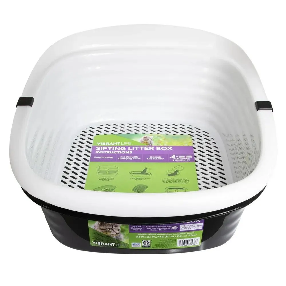 Sifting Cat Litter Box Black