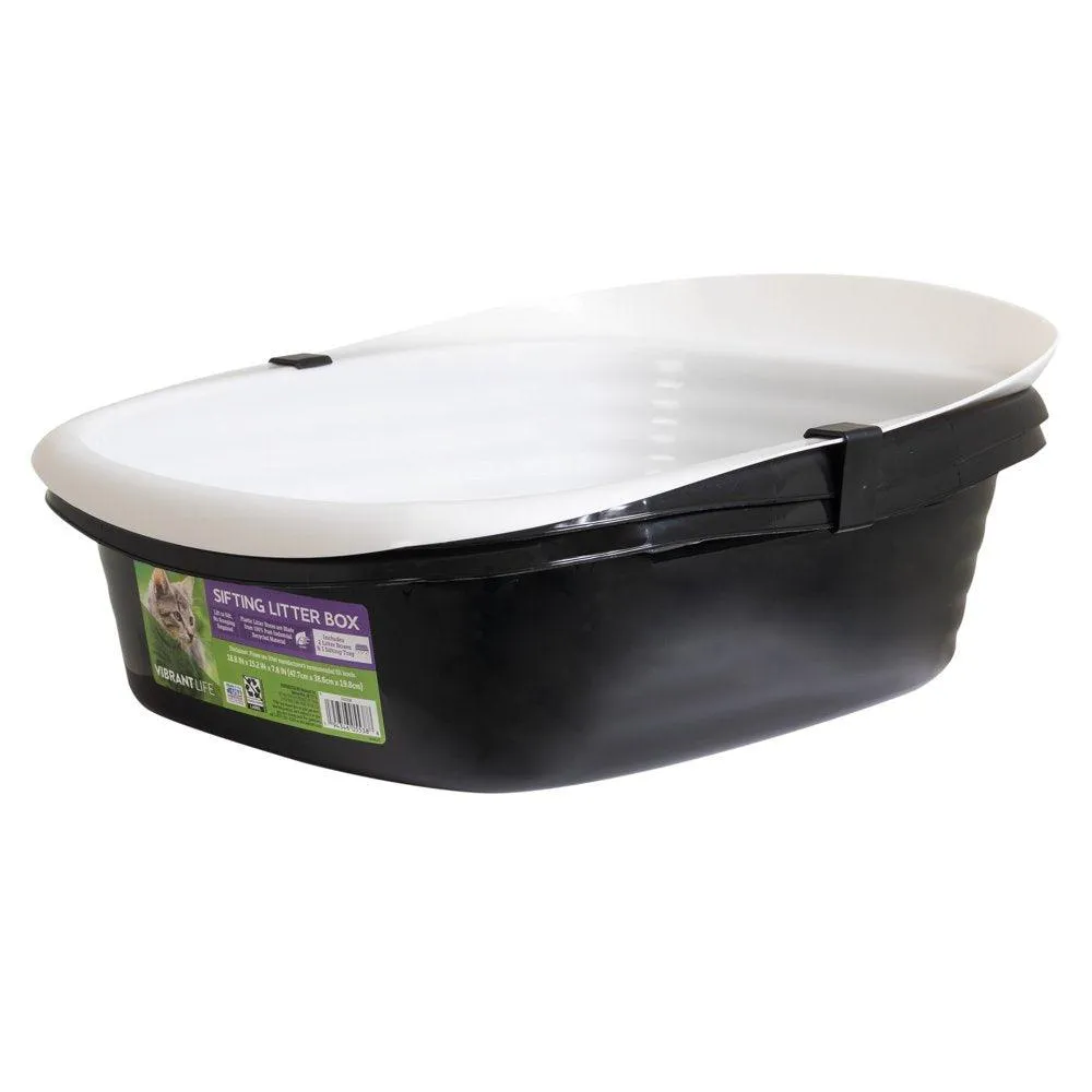 Sifting Cat Litter Box Black