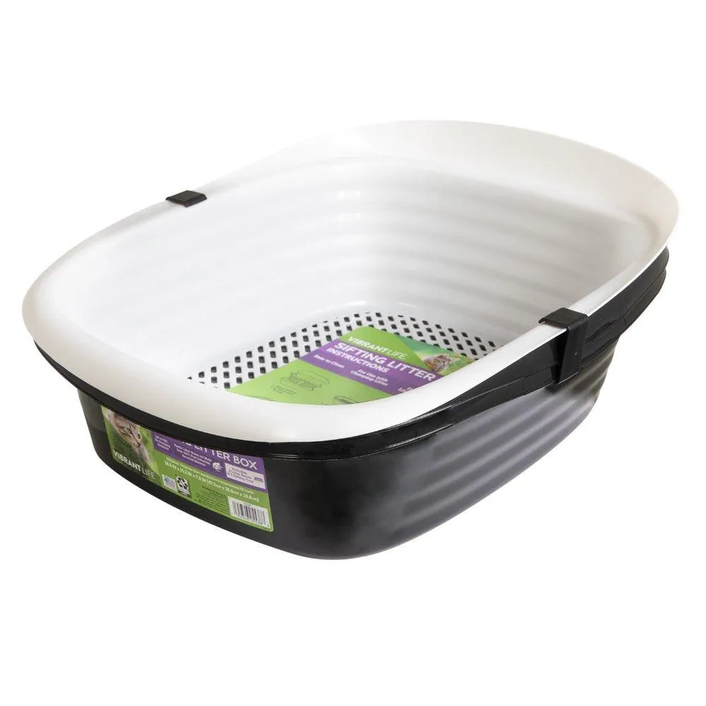 Sifting Cat Litter Box Black