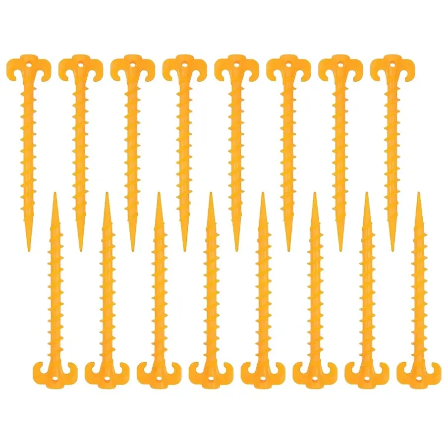 Yellow Vortex Ground Anchors - Premium Spiral Tent Stakes for Sand and Soil